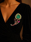 Elegant brooch with gemstones