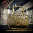 Vintage Floral Gold & Silver Handcrafted Brass Clutch
