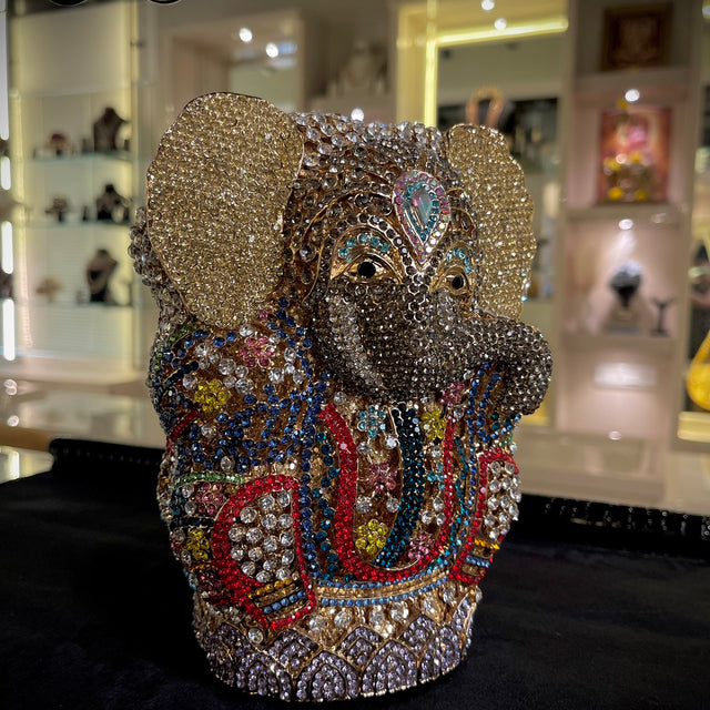 Majestic Elephant Crystal Clutch