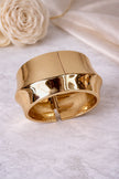 Gold-Plated Wide Hinged Cuff Bracelet