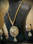 Pakshee: 3D Bird MOP Moissanite Necklace Set