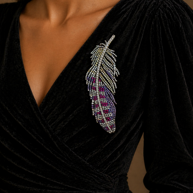 decorative feather brooch 