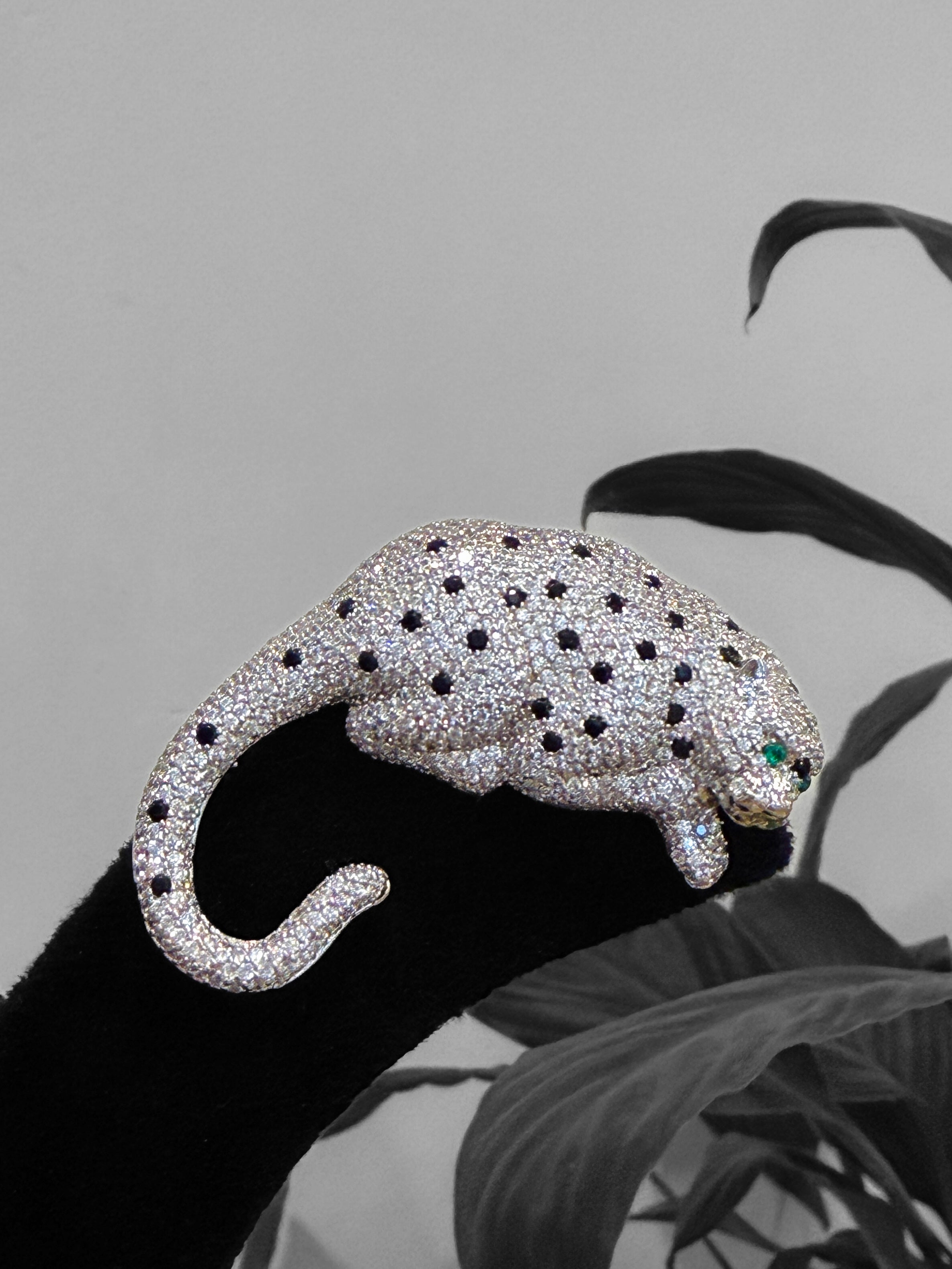 Diamanté panther brooch 