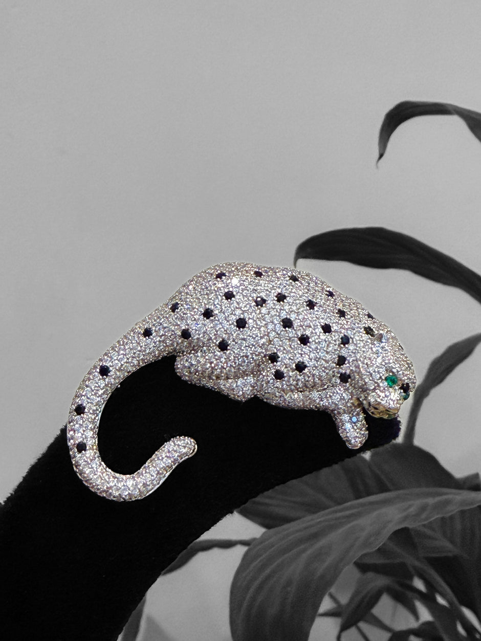 Diamanté panther brooch 