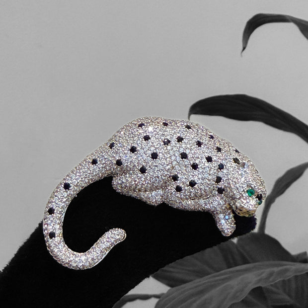 Diamanté panther brooch 