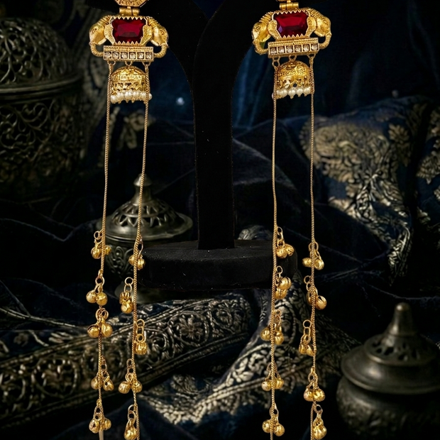 Pair of gold earrings