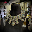 Emerald-like Natural Stone Choker Necklace Set