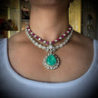 Ruby-Emerald Double Layered Royale Necklace Set