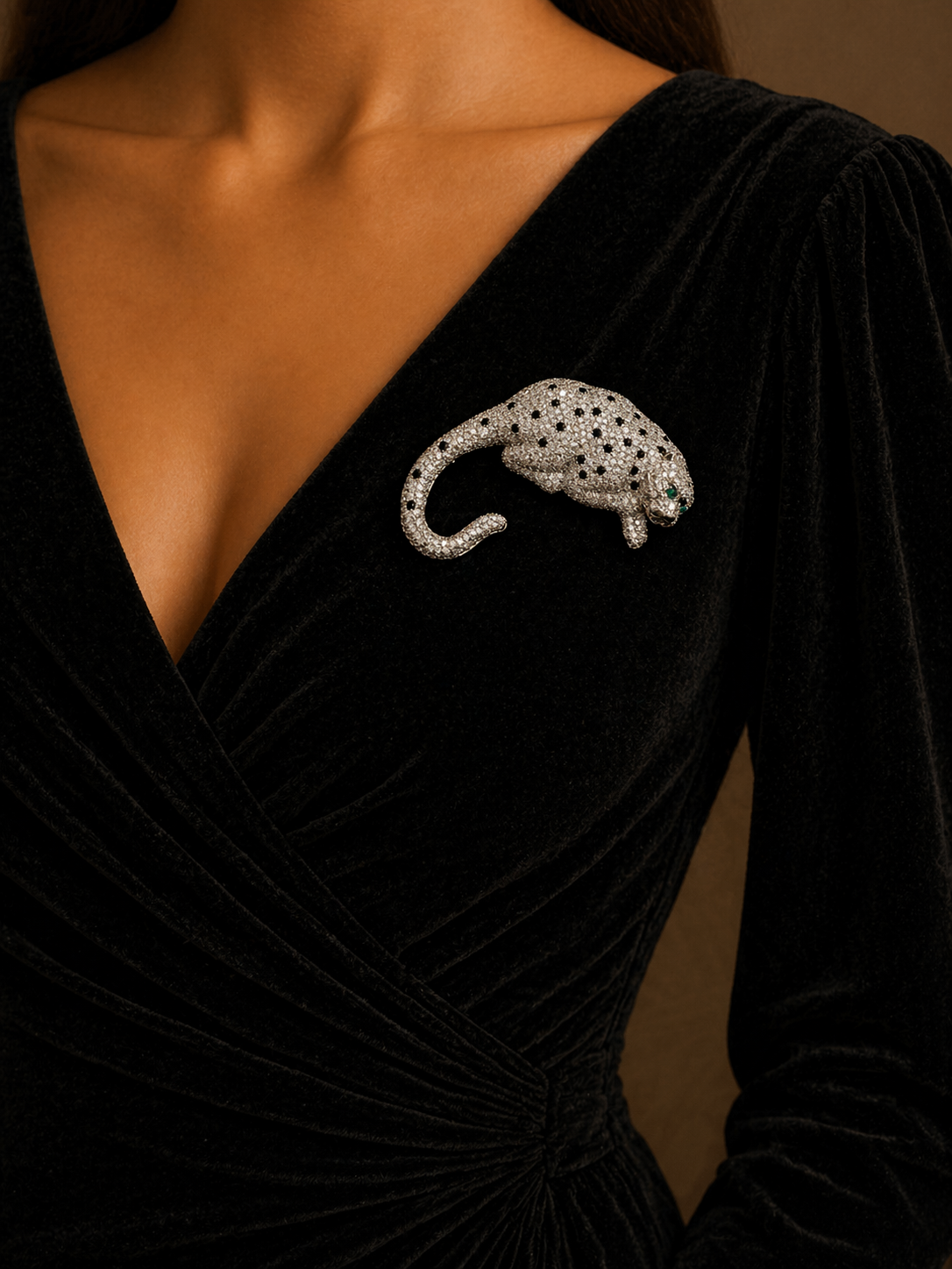 sparkling animal-shaped brooch background