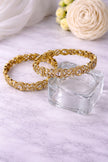 Elegant Polki Kundan Teardrop CZ Bangles