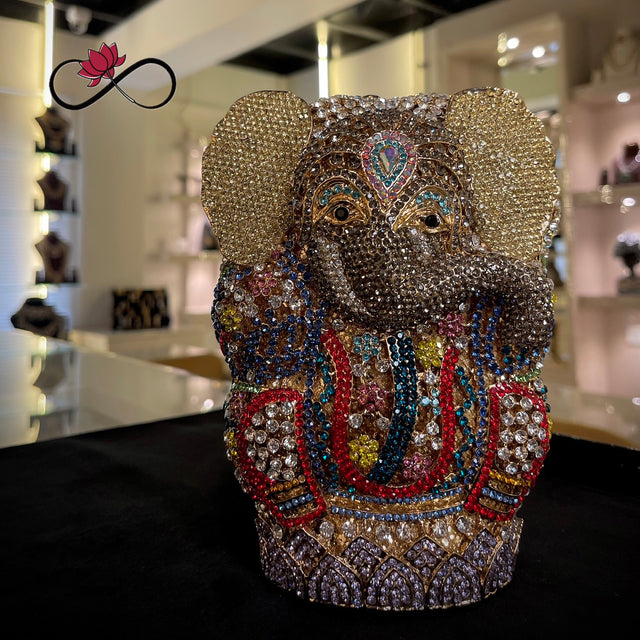 Majestic Elephant Crystal Clutch