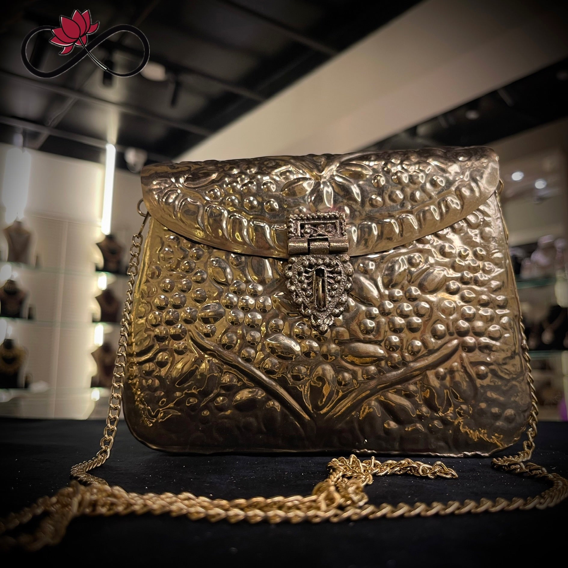 Heritage Golden Handcrafted Brass Clutch