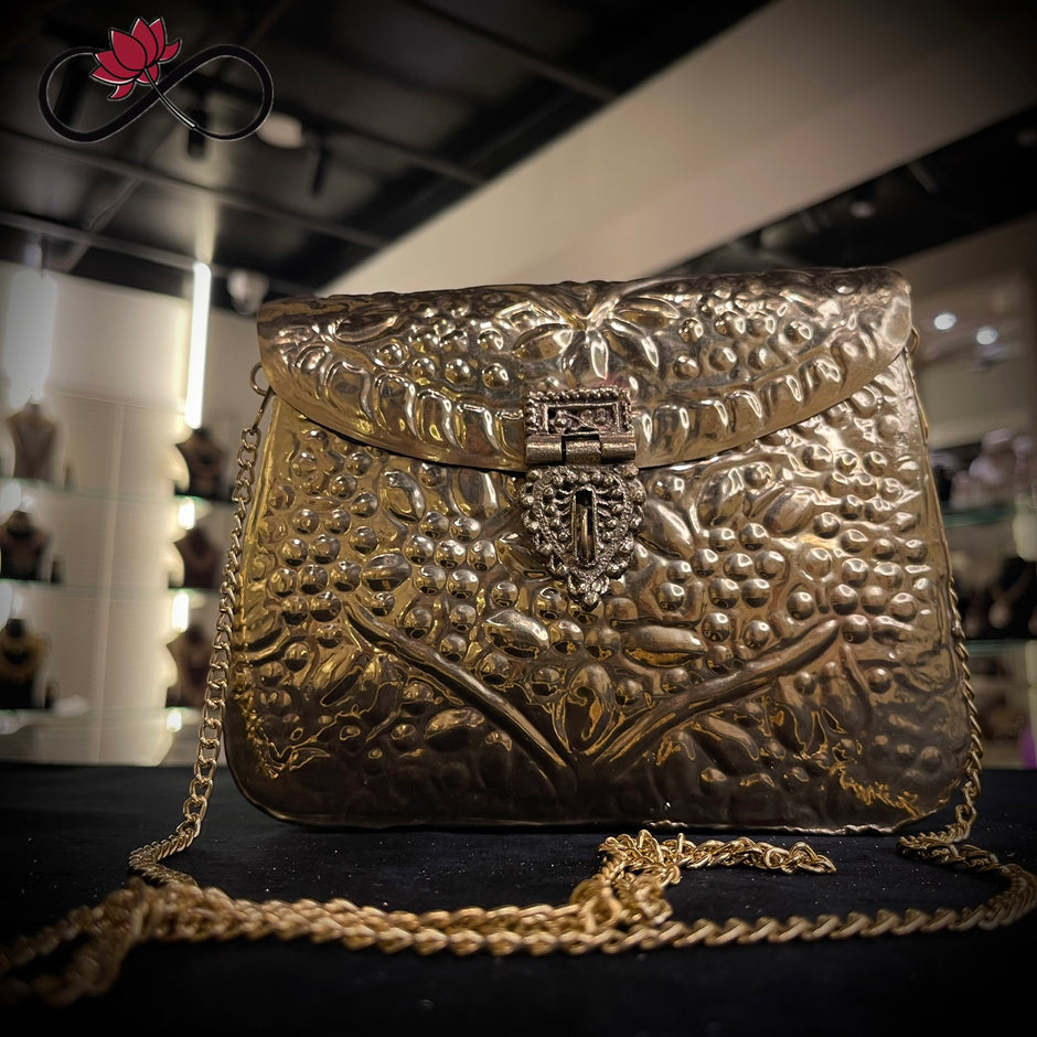 Heritage Golden Handcrafted Brass Clutch