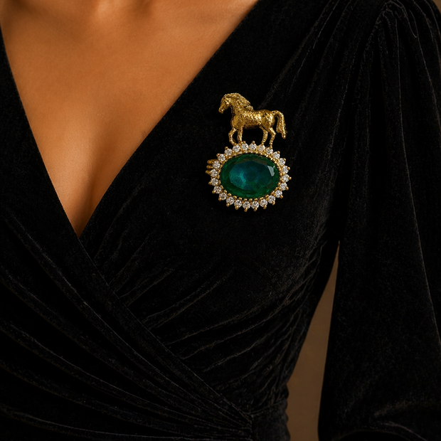 brooch featuring a horse design 