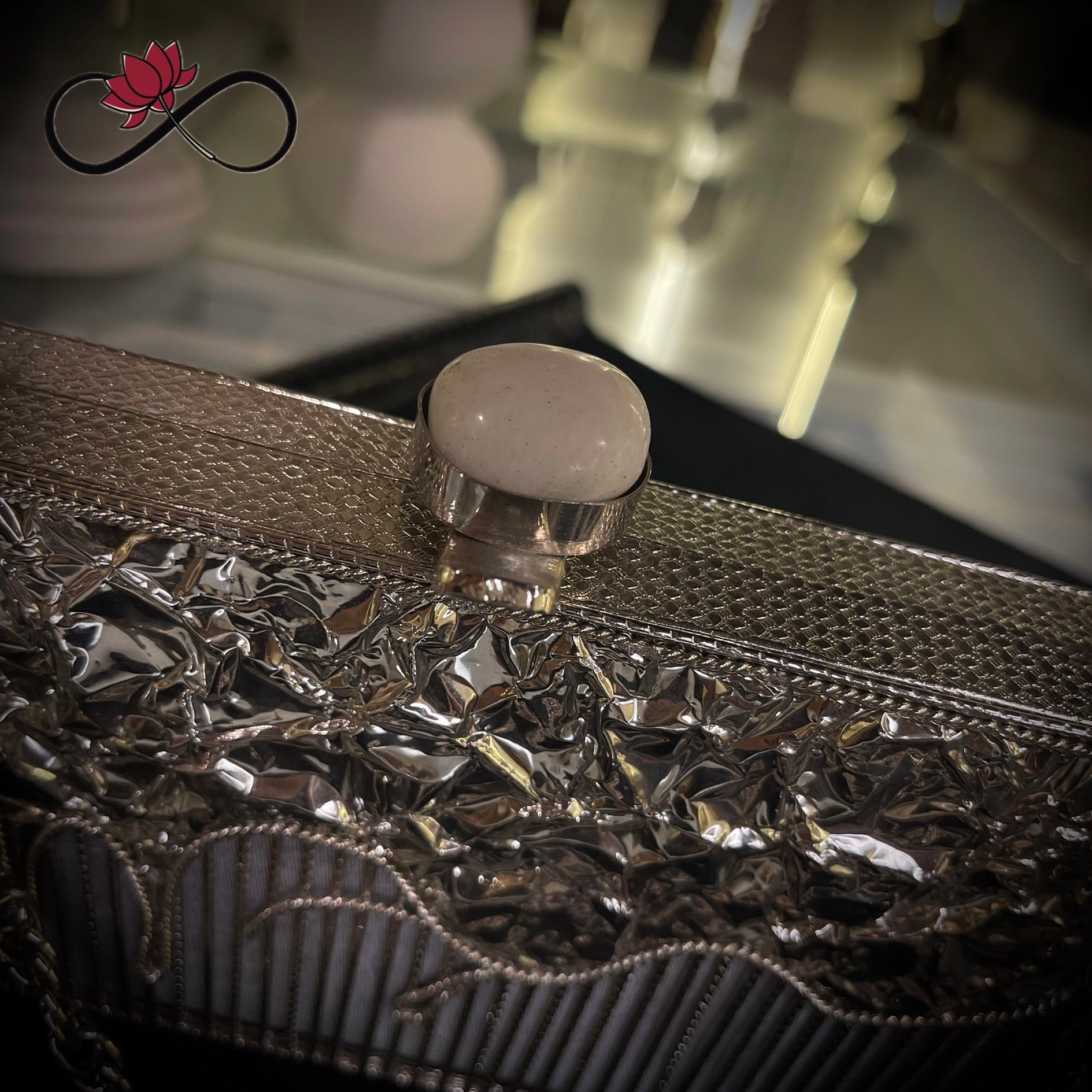 Drizzled Silver Handcrafted Brass Clutch