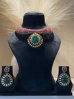 Ruby-Emerald Choker Necklace Set
