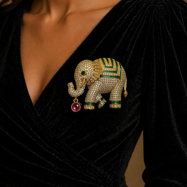  sparkling elephant brooch