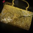 Vintage Floral Gold & Silver Handcrafted Brass Clutch