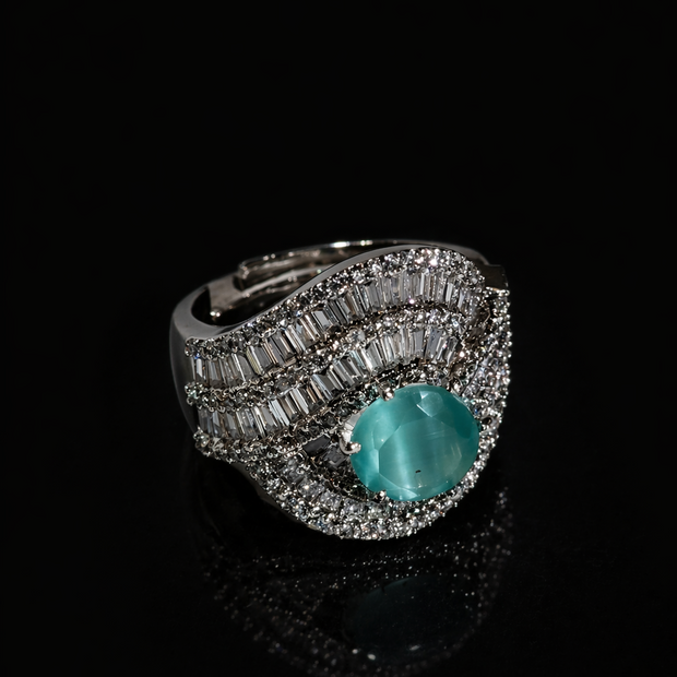 Silver ring with turquoise stone