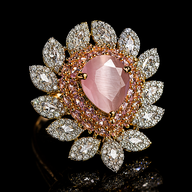 Luxury ring with pink gemstone