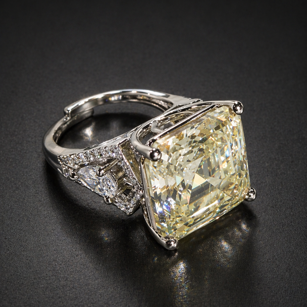Diamond ring with a large central diamond