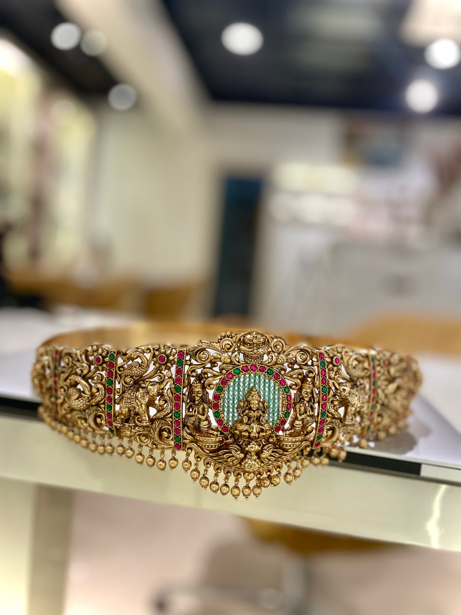 Decorative gold headband with gemstones