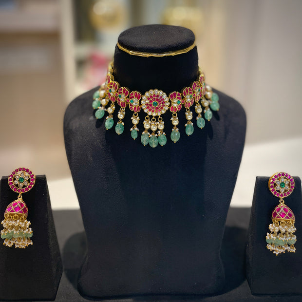 Grand Jadau Mango Necklace Set