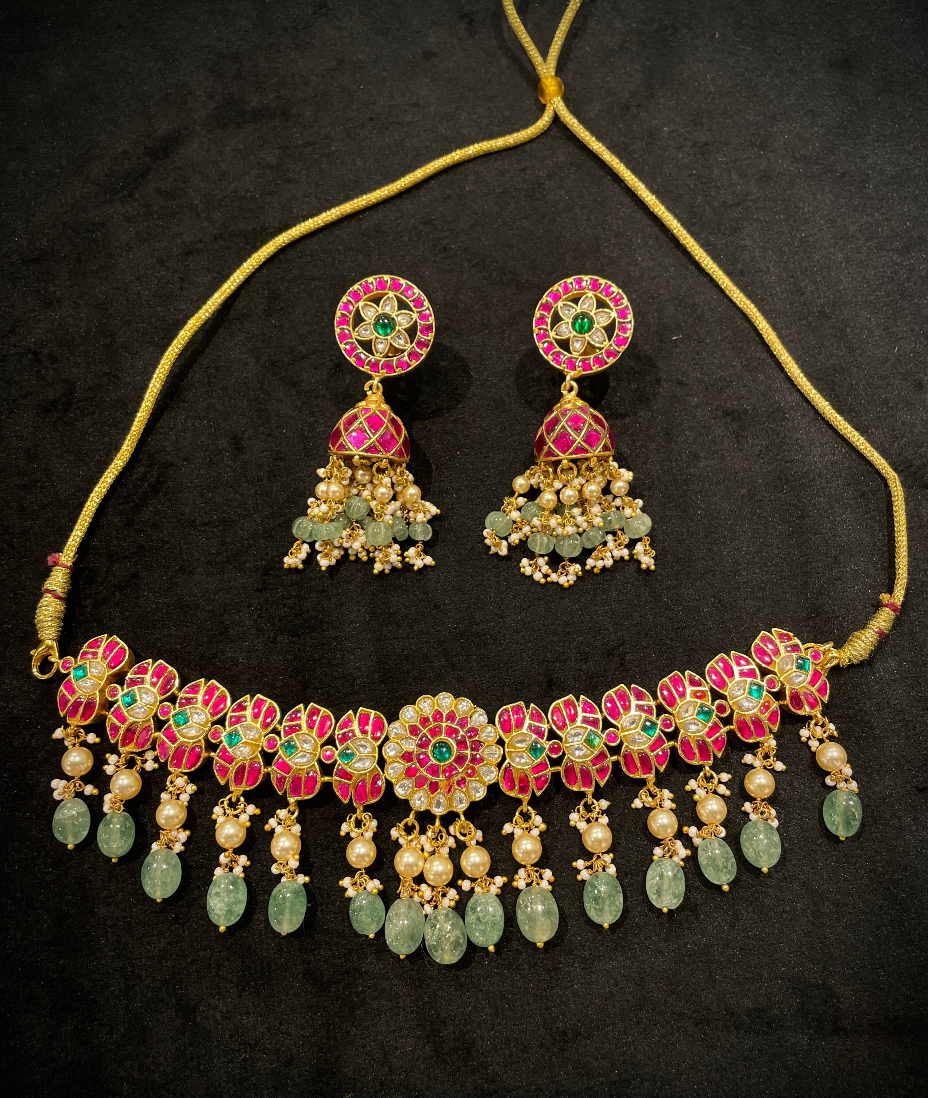 Grand Jadau Mango Necklace Set