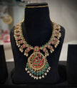 Jadau Peacock Pendant Mango Mala Necklace