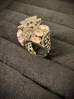 Royal Floral Pink And White Ring
