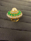 Emerald Pearl Floral Royale Ring