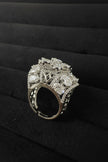 Royal Floral Pink And White Ring