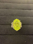 Royal Neon Yellow Oval Cocktail Ring