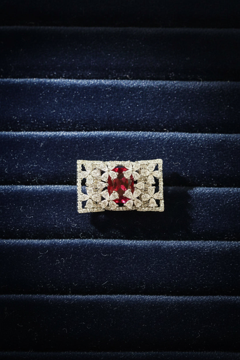 Royal Rectangular  Luxury Cocktail Ring