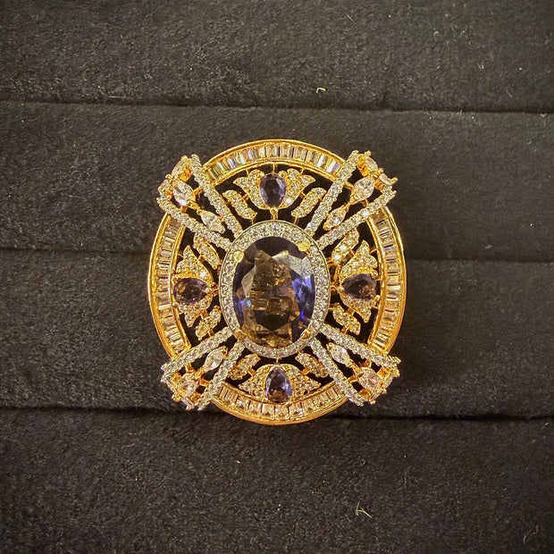 Grand Sunburst Halo Cocktail Ring