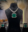 Majestic Emerald‑Diamond Necklace Set