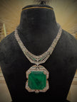Majestic Emerald‑Diamond Necklace Set