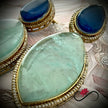 Royal Blue & Mint Marquise Doublet Dangler Earrings Set