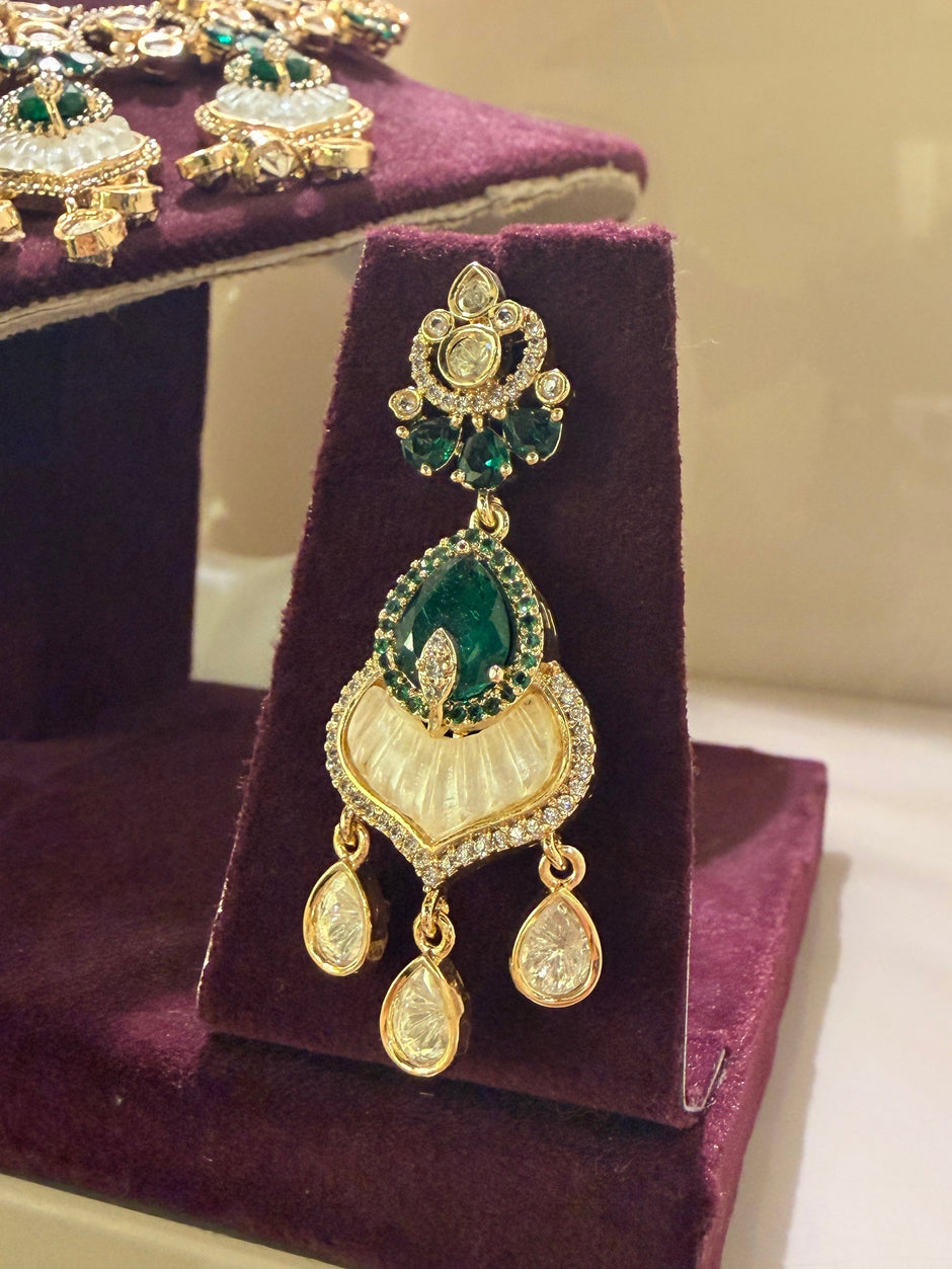 Regal Emerald & Ruby MOP Drop Choker Set
