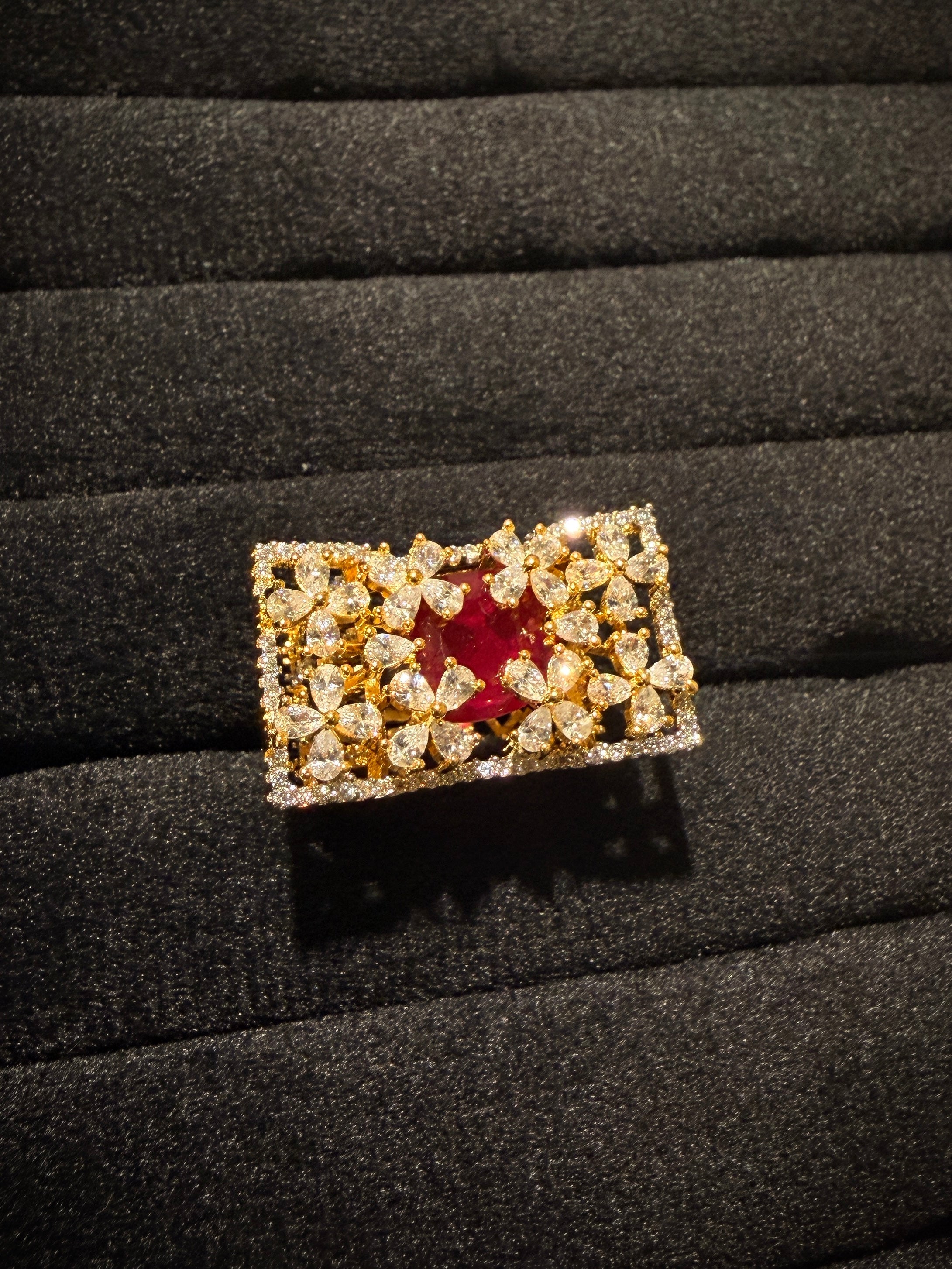 Royal Rectangular  Luxury Cocktail Ring