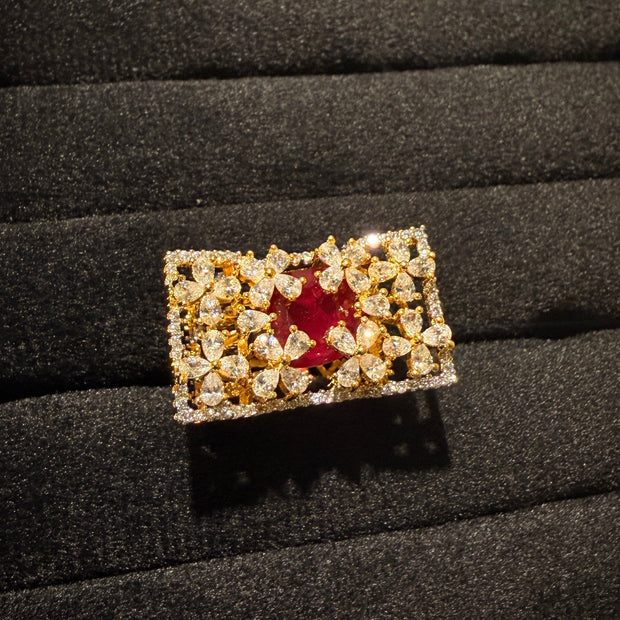 Royal Rectangular  Luxury Cocktail Ring