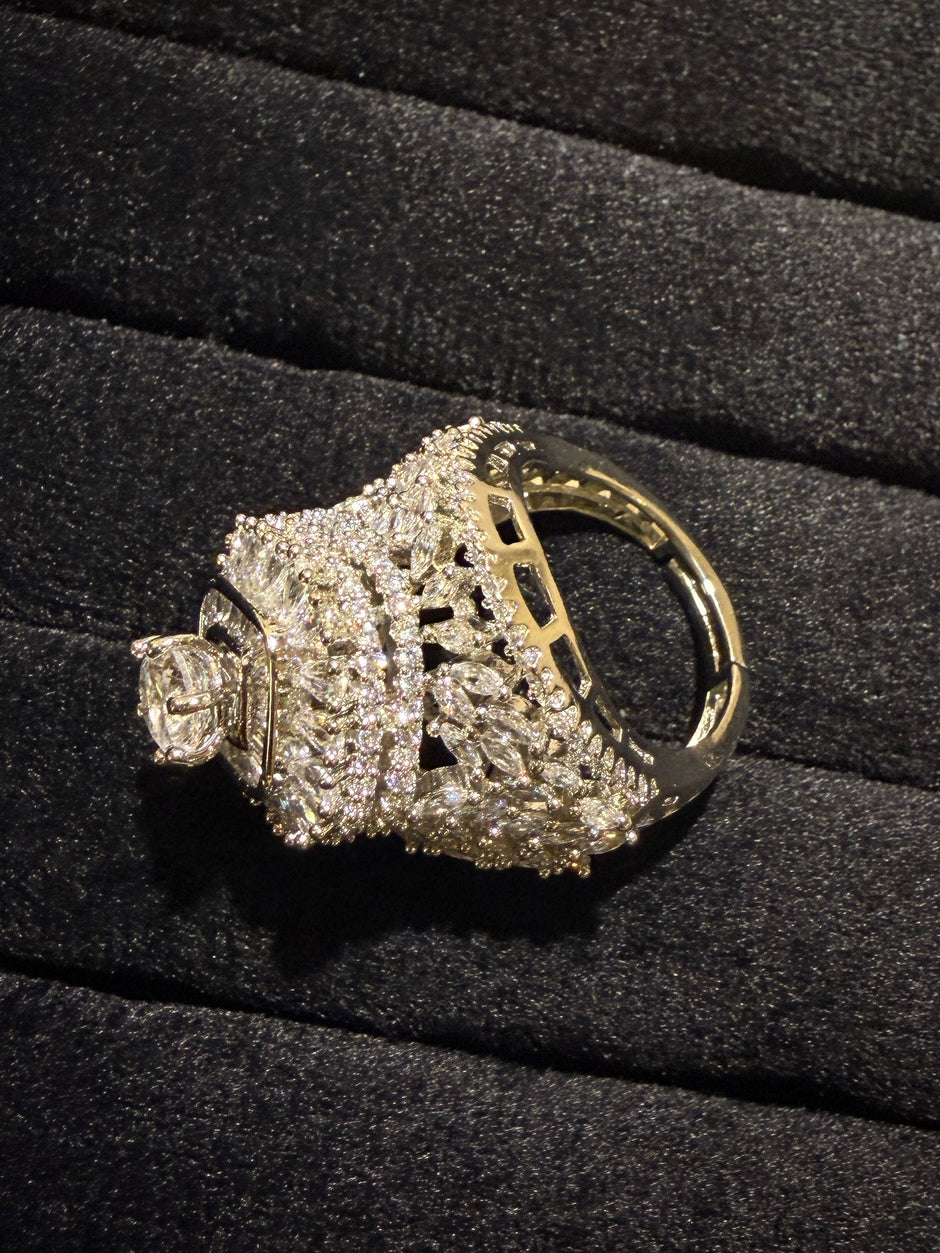 Luxury Regal Diamond Look Halo Ring