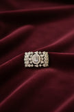 Green & White Center Stone Halo Ring
