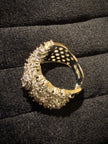 Green & White Center Stone Halo Ring