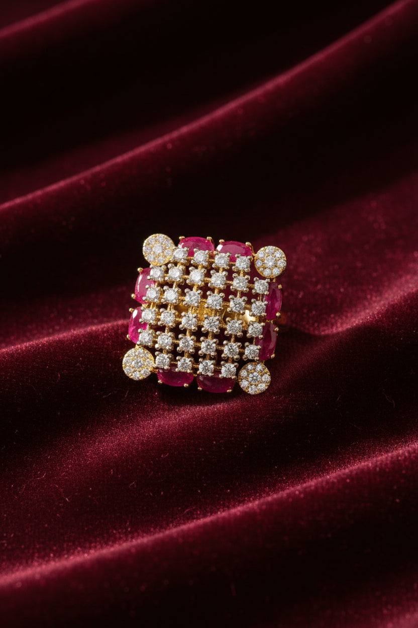 Luxury Multi-Stone Pavé Cocktail Ring