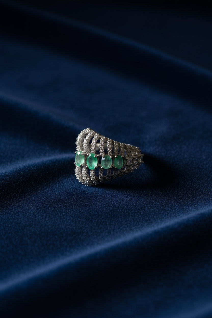 Royal Flared Cluster Designer Ring