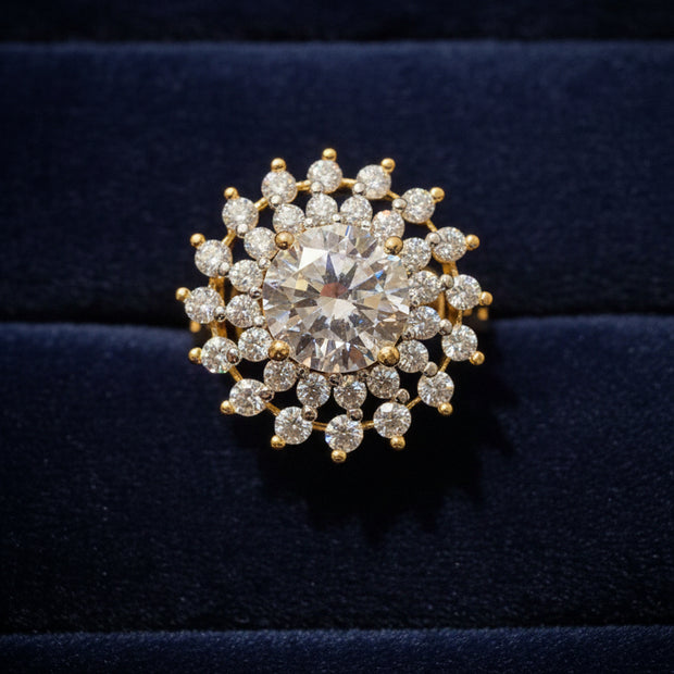 Grand Double Floral Halo Ring