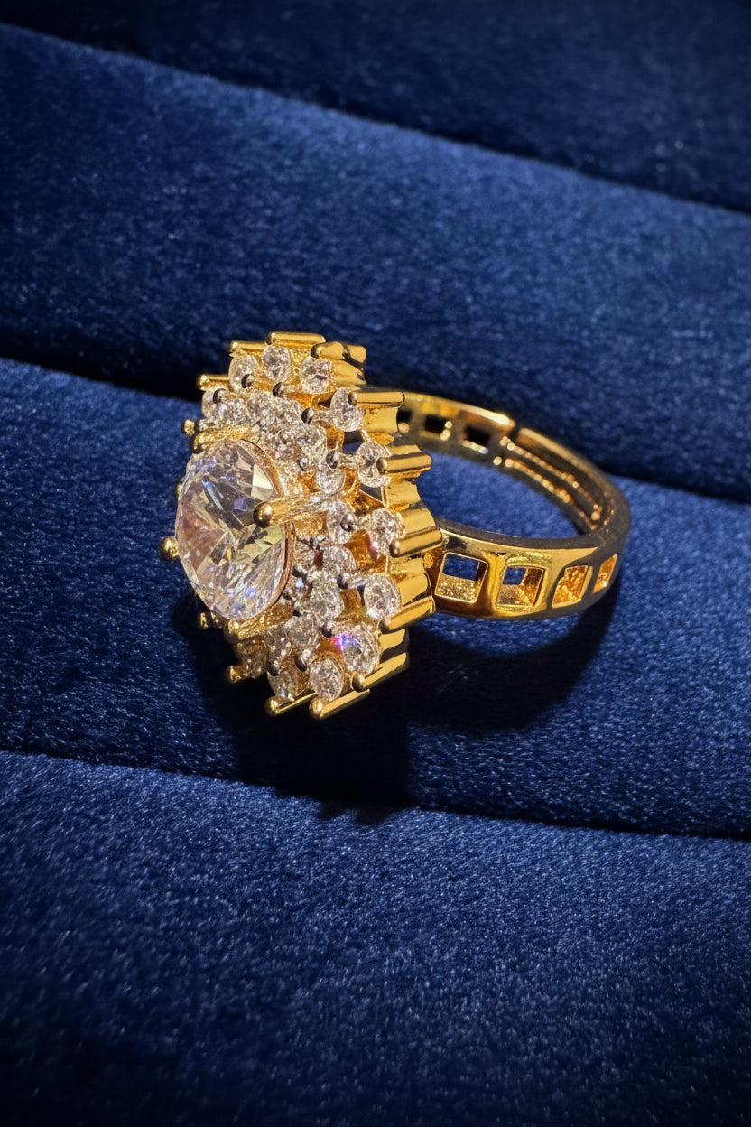 Grand Double Floral Halo Ring