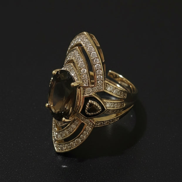 Royal Oval Layered Designer Ring