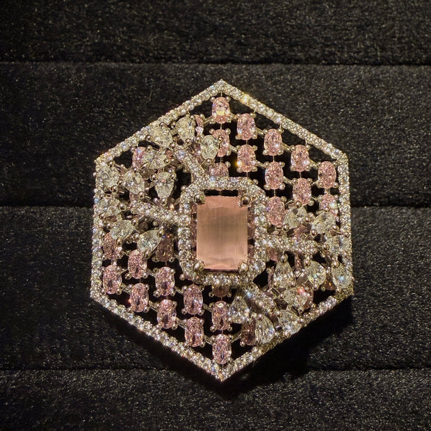 Royal Hexagon Multi-Stone Cocktail Ring